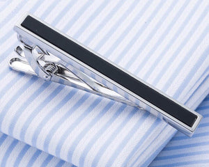 Simple Black & Silver Design Tie Bar