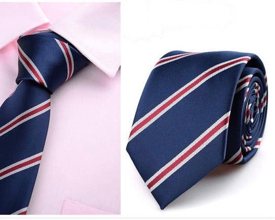 Navy Red Stripe Tie